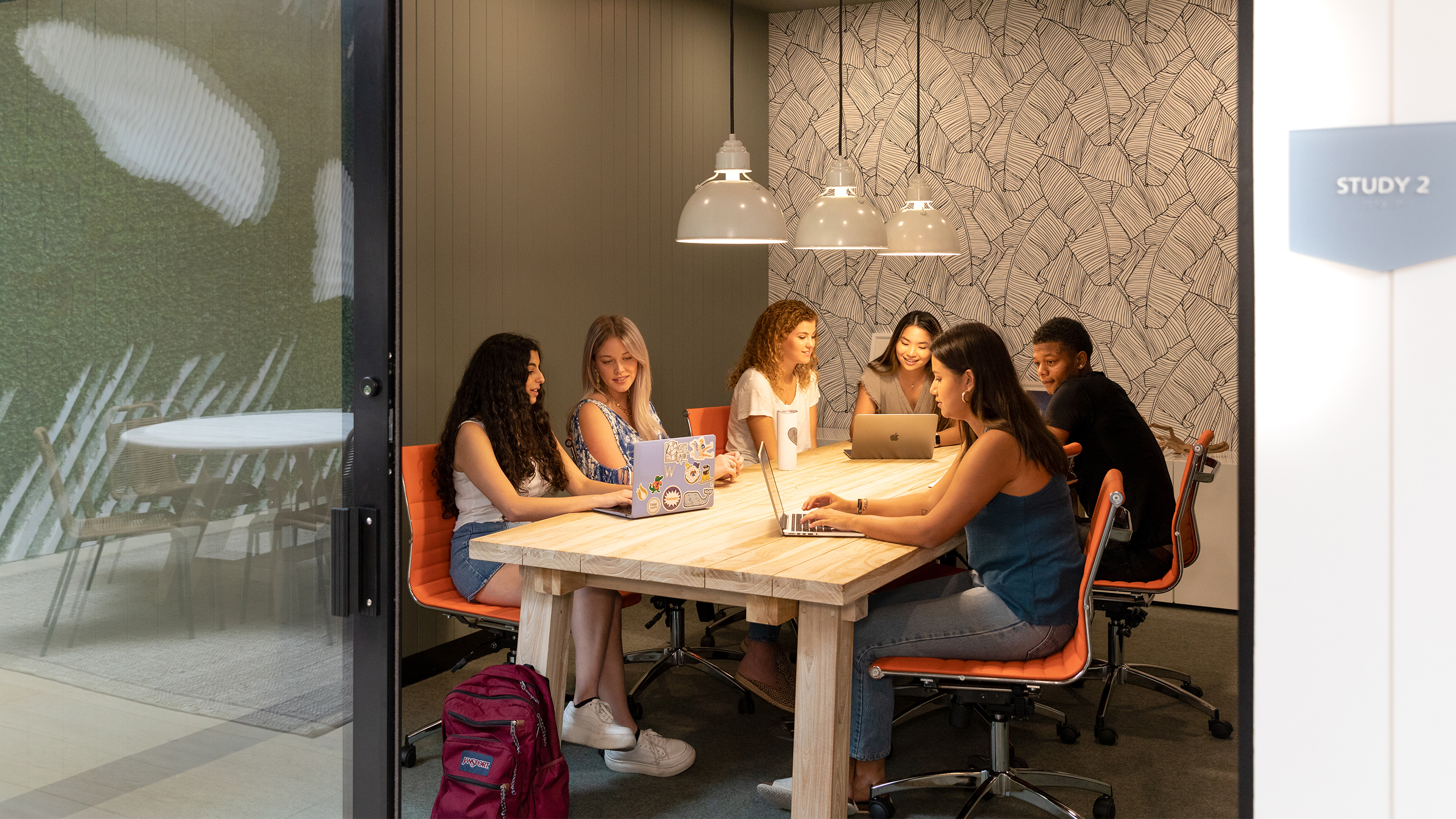 A group of friends studying together